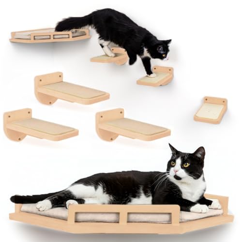Brown 3 Step Cat Wall Shelves J50603