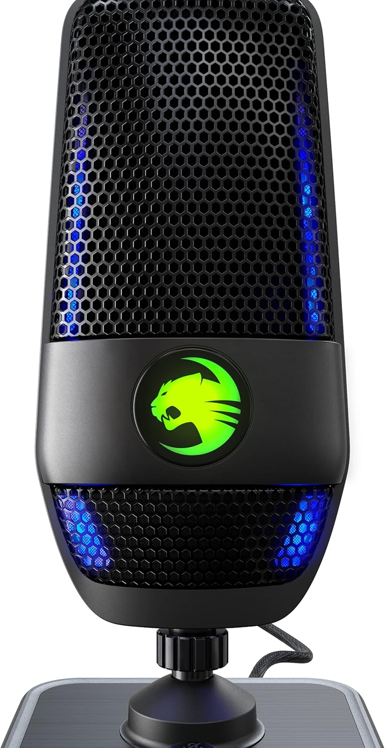 Black USB Microphone with RGB AIMO Lighting A807511