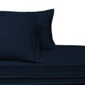 Navy Split Adjustable King Brushed Microfiber Sheet Set I792