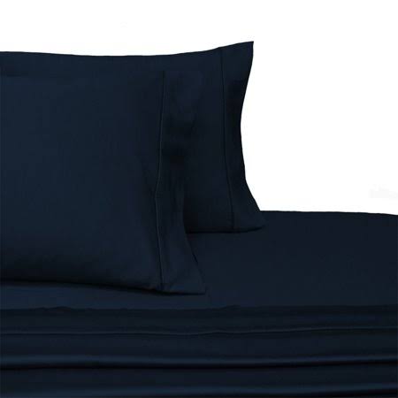 Navy Split Adjustable King Brushed Microfiber Sheet Set I792