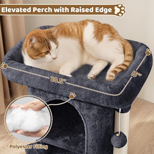 23.5in Dark Gray Cat Tree Tower T282991