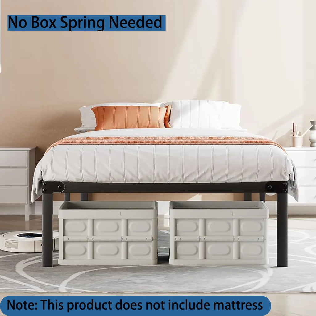 14 inch Black Metal Twin Bed Frame F13506