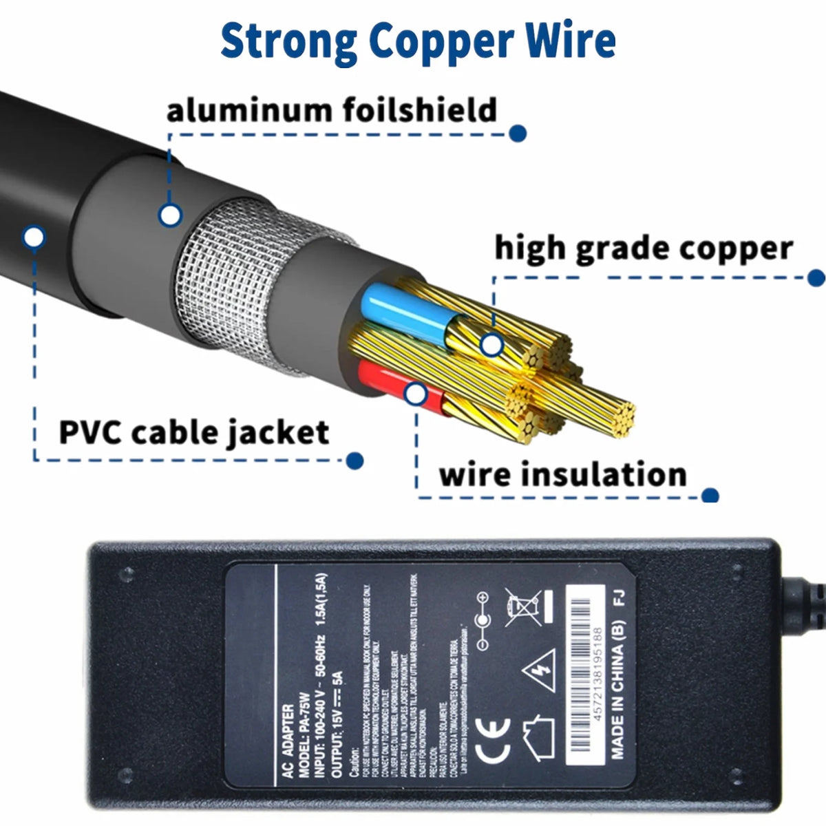 Compatible AC / DC Adapter Replacement 12V DC Power Supply Cord Cable Charger K9185