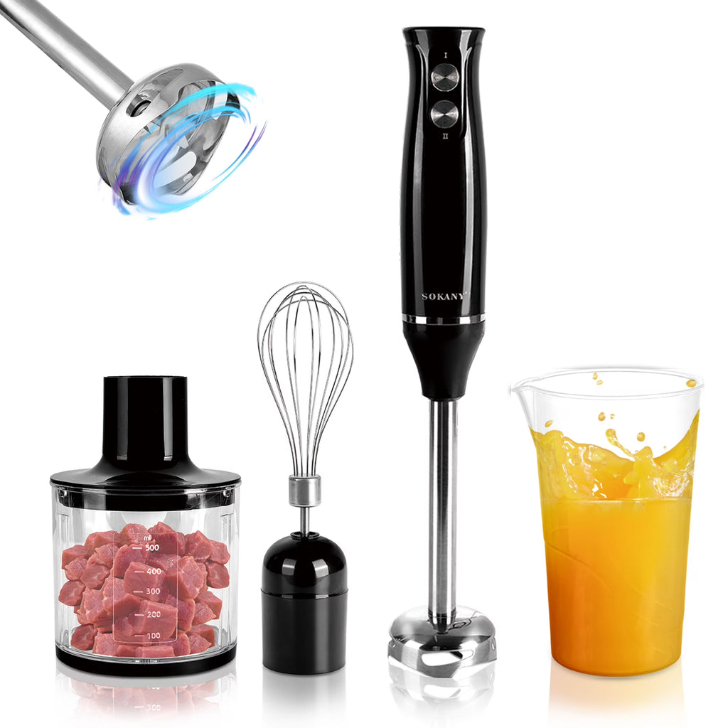 500W 4 in 1 Immersion Blender with 304 Stainless Steel Blade F4347