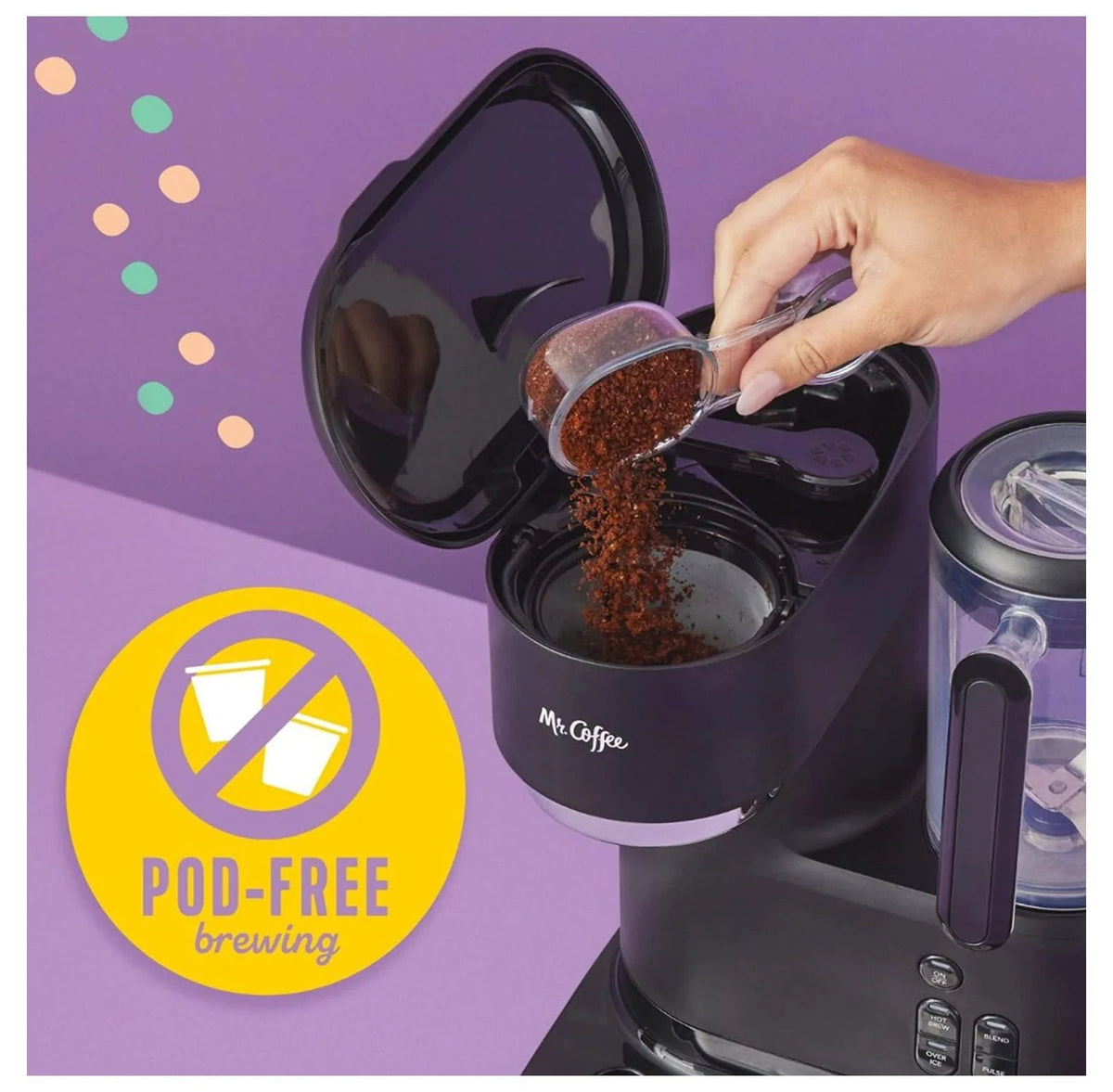 3-in-1 Iced and Hot Coffee and Tea Maker and Blender with Reusable Filter B4783