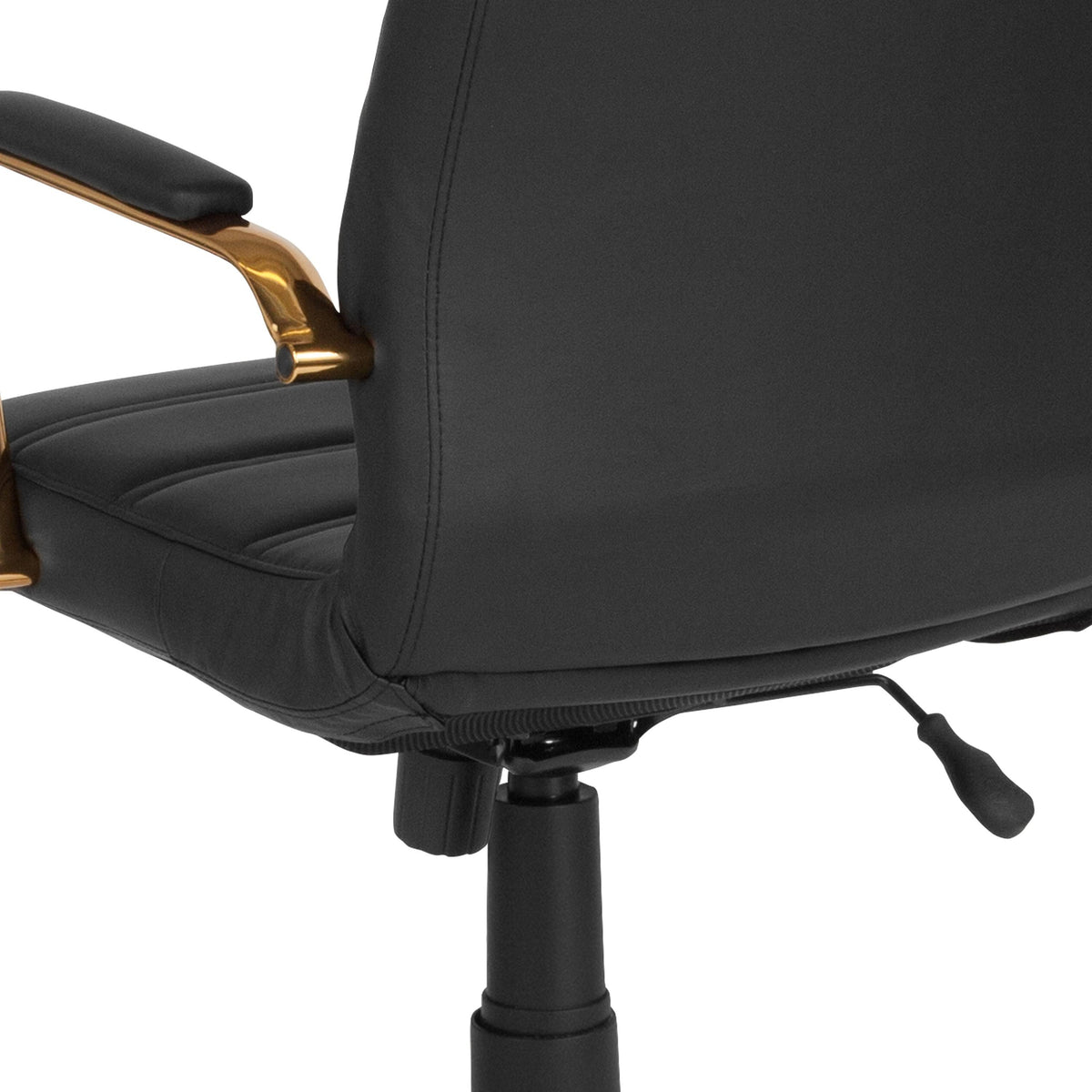 Black LeatherSoft Executive Swivel Office Chair with Chrome Base and Arms G99364