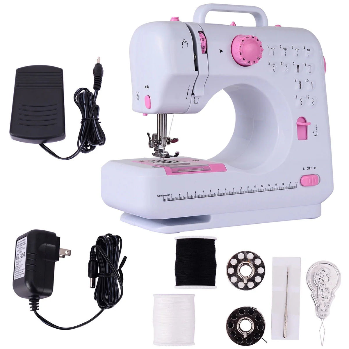 Sewing Machine with 12 Built-In Stitches White U85334