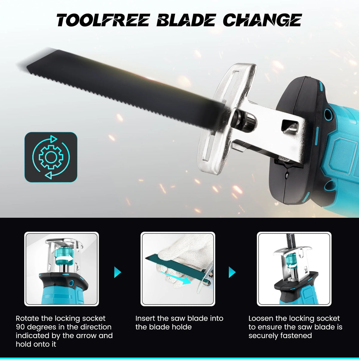 Cordless Reciprocating Saw 21V with 2 Battery 4 Saw Blades E729589