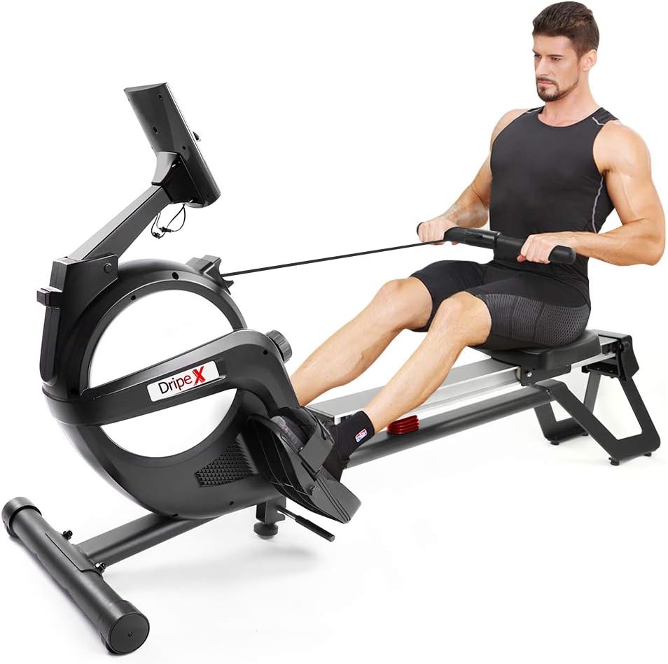 Magnetic Rowing Machine with Aluminum Track, 16 Adjustable Resistance Level & Smart LCD Monitor X62487