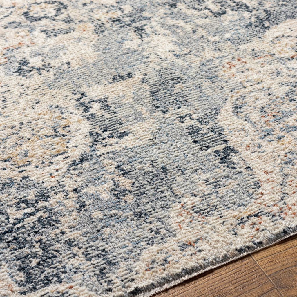 Ivory Abstract Fringe Area Rug C67330