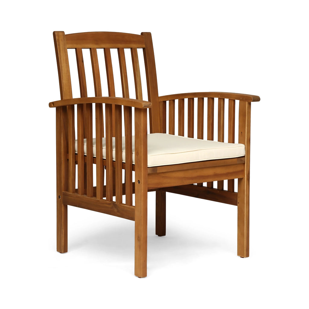 Acacia Wood 3 Piece Bistro Set with Cushion X58483