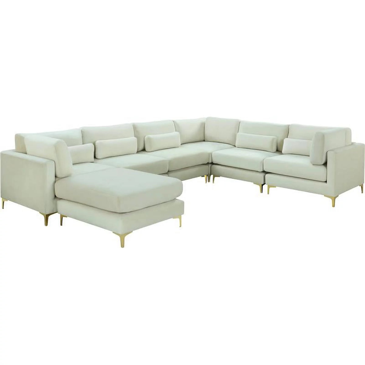 Cream Velvet Modular Sectional R990341