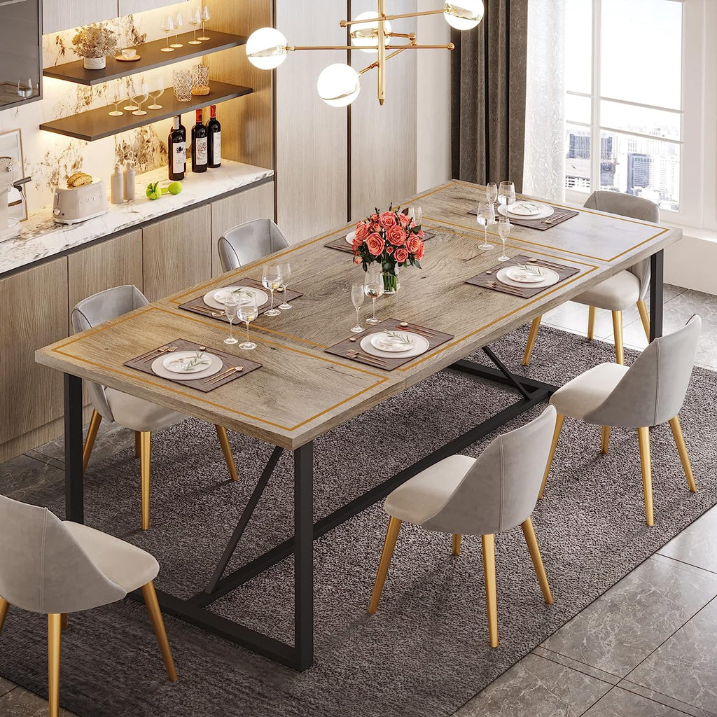 70.9" Gray & Black Dining Table W70653