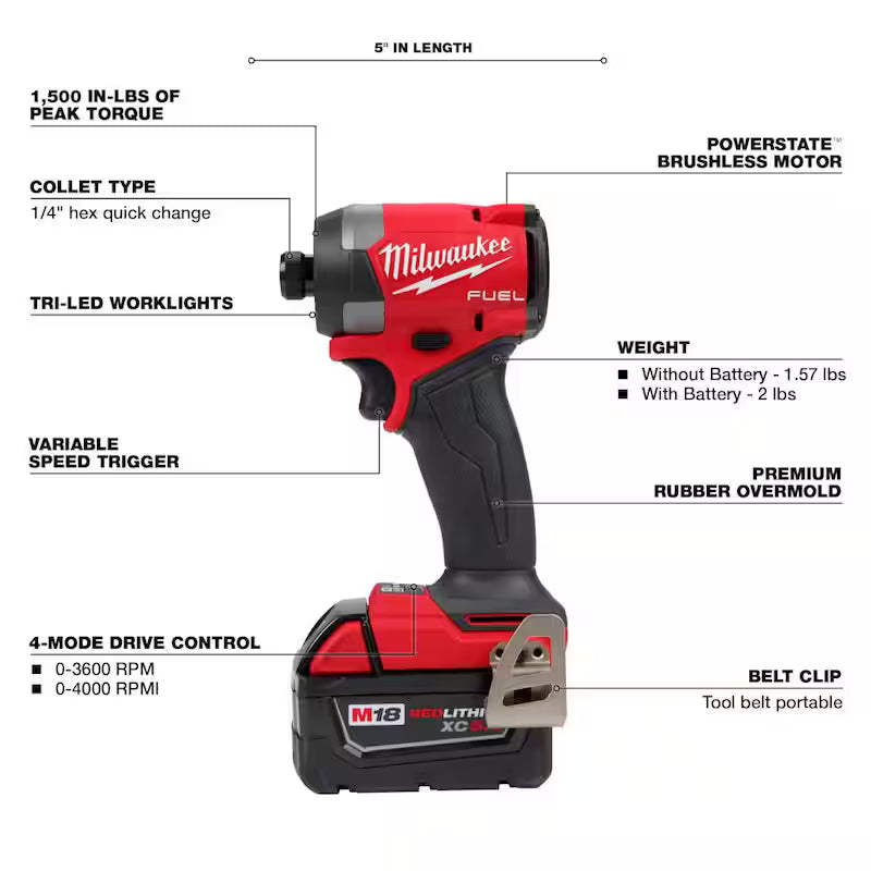 18-Volt Lithium-Ion Brushless Cordless Impact Driver Kit with 50-Piece Screw Driver Bit Set P68564