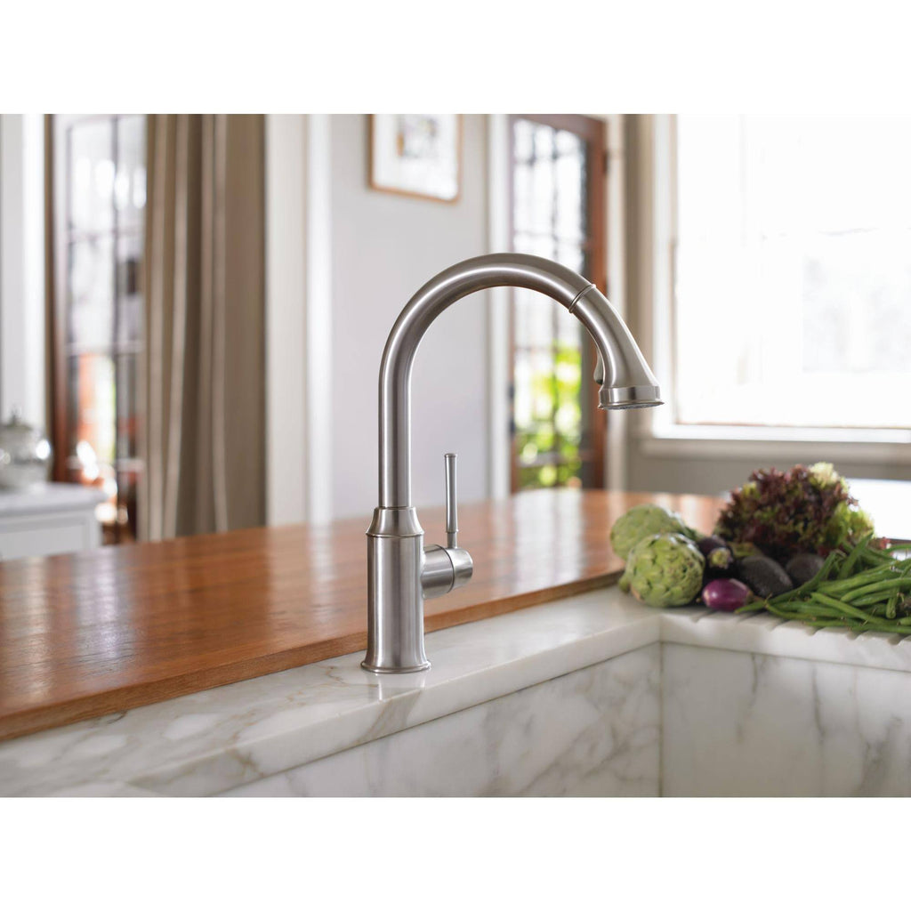 Rubbed Bronze HighArc Pull-Down Kitchen Faucet N63861