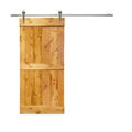 Solid Colonial Maple Stained Pine Wood Interior Sliding Barn Door with Hardware Kit J752616