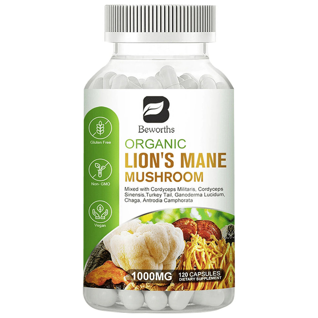 Organic Lions Mane Mushroom 1000Mg 120 Capsules S987