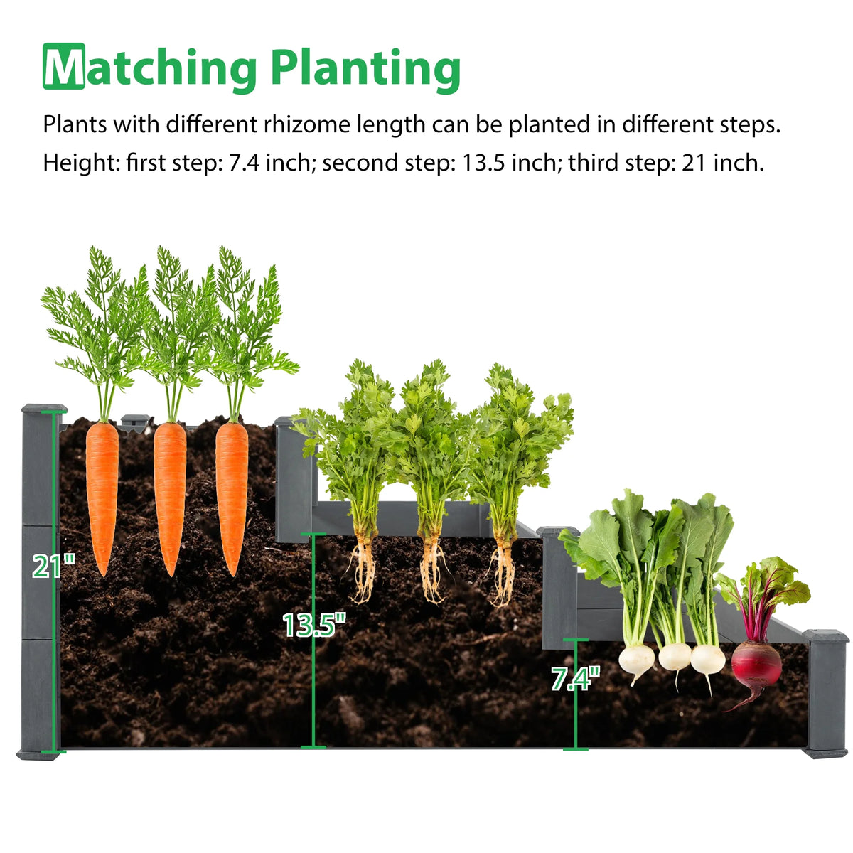 3-Tier Raised Fir Wood Garden Bed Planter Y142