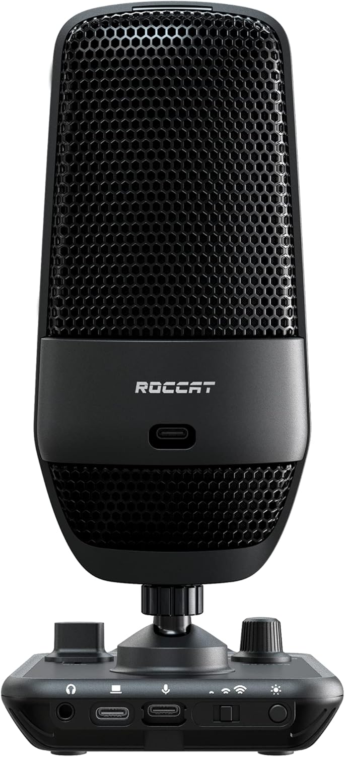 Black USB Microphone with RGB AIMO Lighting A807511