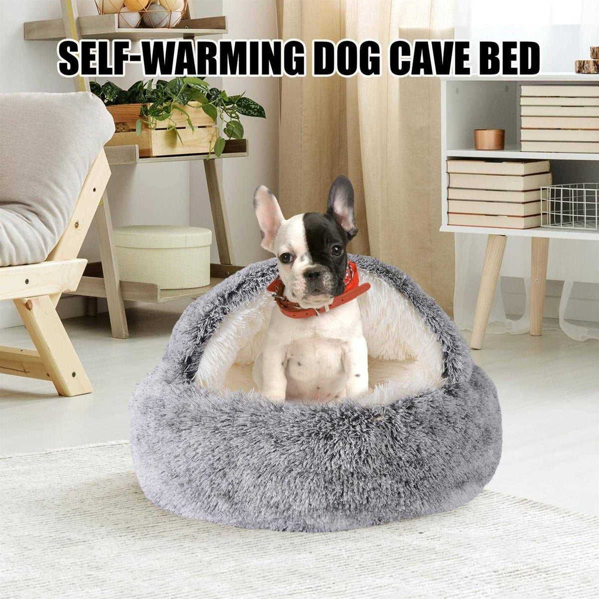 Hooded Round Dog Bed & Cat Cave Y6146