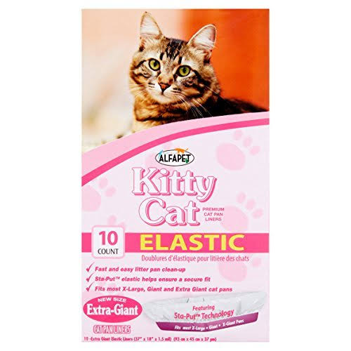 Disposable Elastic Cat Pan Liners for Large Litter Boxes, 10-Pack F108