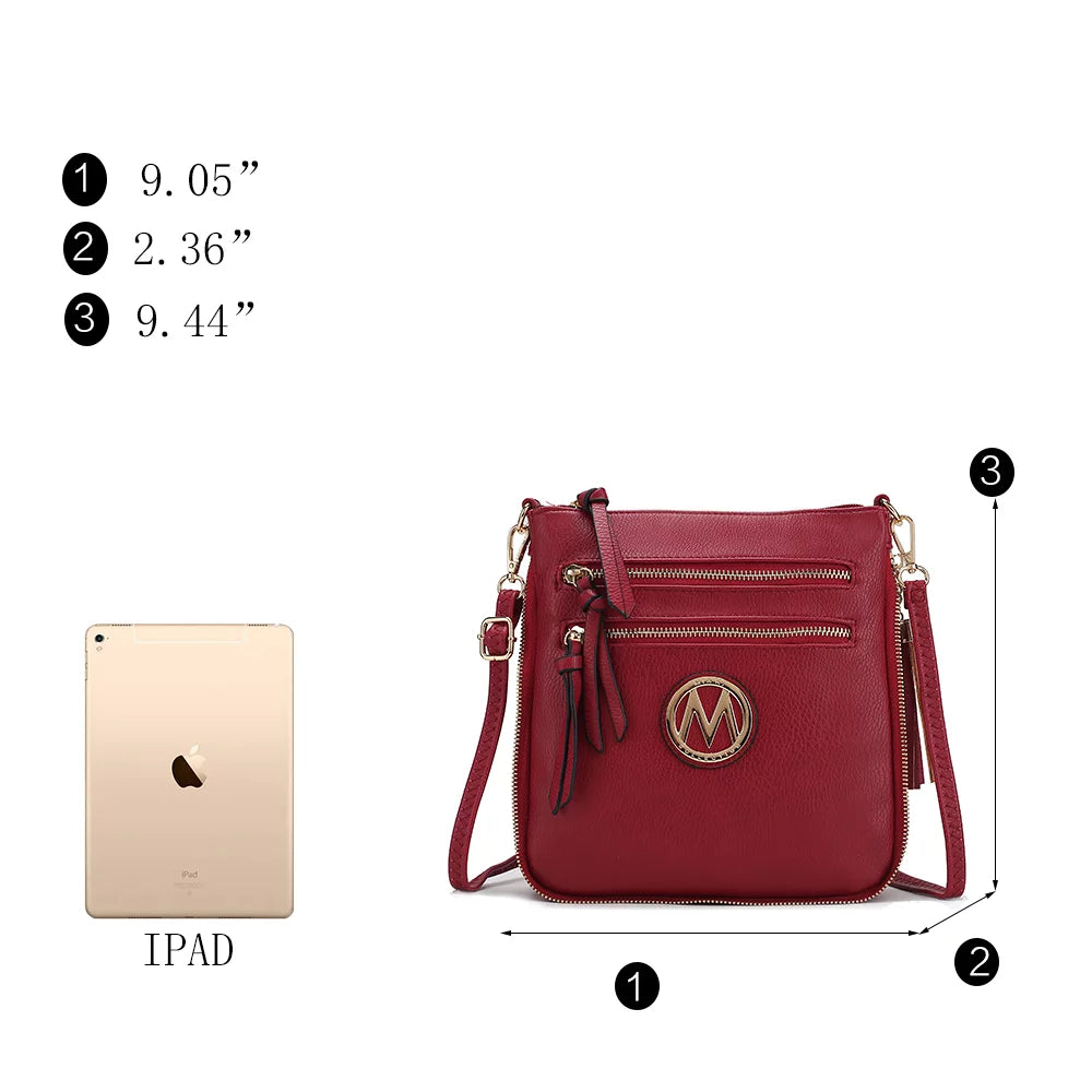 Faux Leather Expandable Crossbody Bag Q690