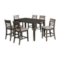 7 Piece Counter Height Wood Set in Weathered Gray T999440