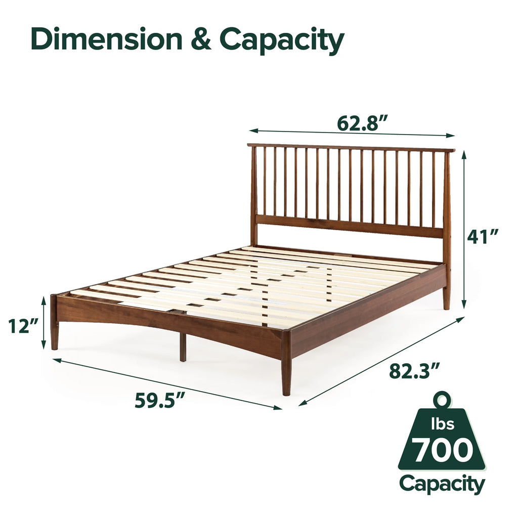 Queen Wood Platform Bed Frame I761