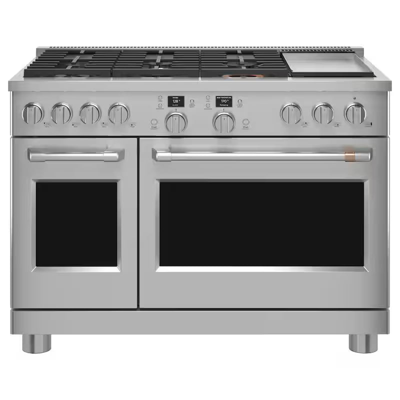 8.25 cu. ft. Smart Double Oven Dual Fuel Range with Self-Cleaning Convection Oven in Stainless Steel A843098