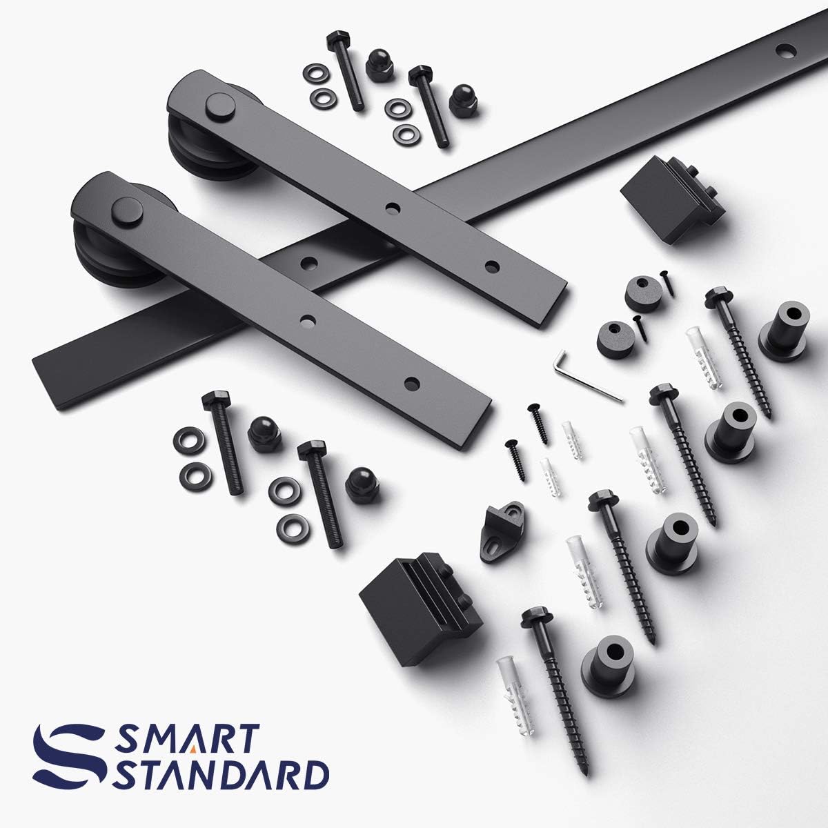 5ft Heavy Duty Sliding Barn Door Hardware Kit Pack of 2 B622