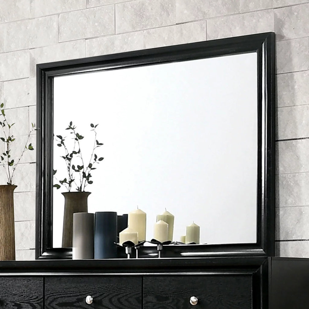 Black Queen Size 4pc Bedroom Set Solid Wood A60343