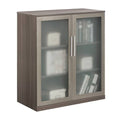 Storage Cabinet with Glass Doors Espresso Laminate D87016