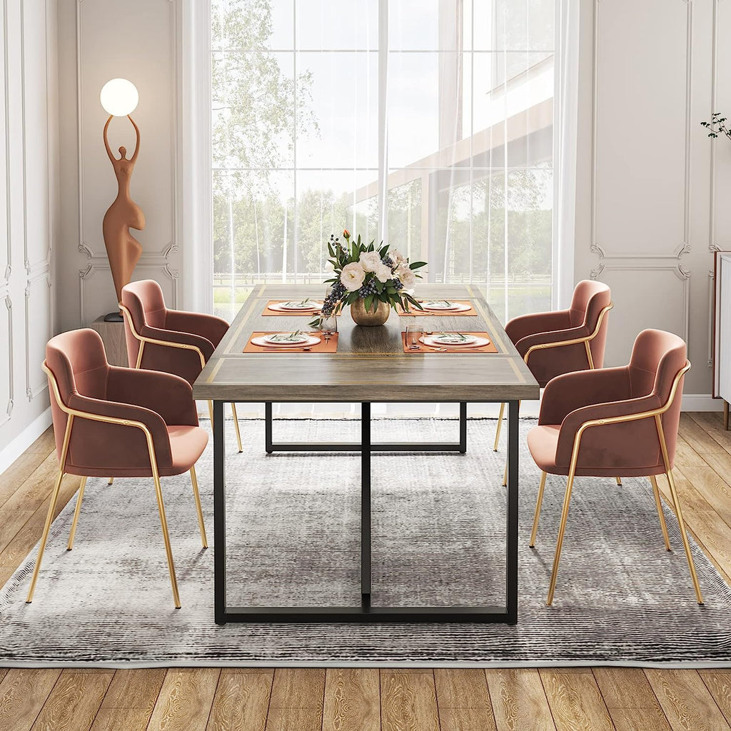 70.9" Gray & Black Dining Table W70653