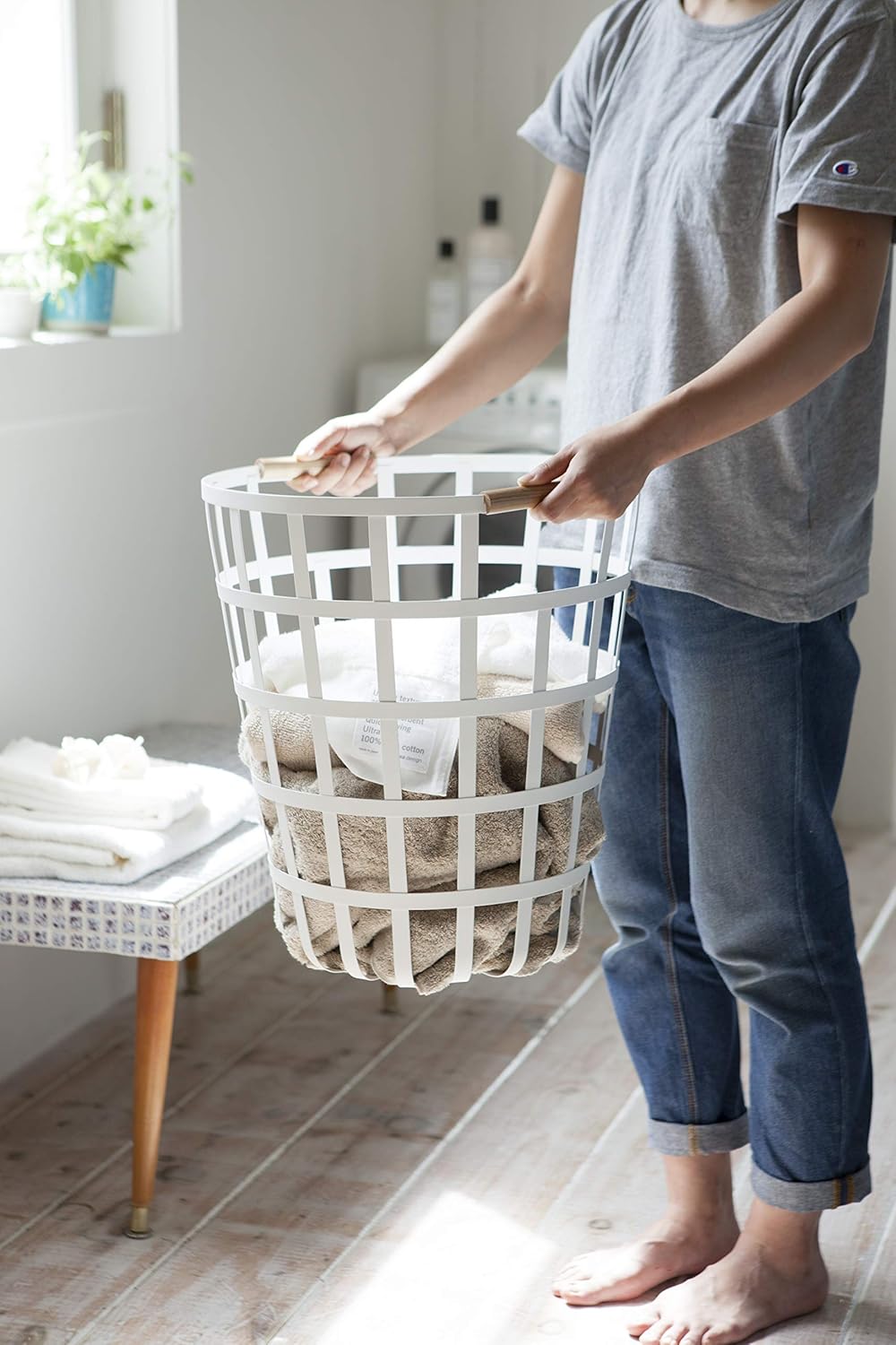 White Round Laundry Basket, Pack of 2 N253186