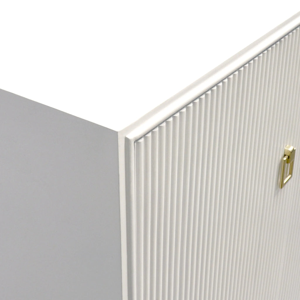 Ivory 3 Door Sideboard with Bronze Metal Frame S733