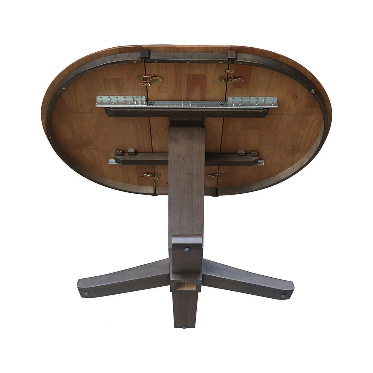 36" Solid Wood Round Top Pedestal Dining Table with 12" Leaf J95180