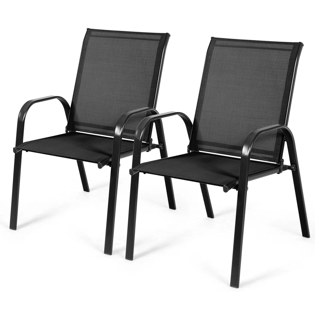 Set of 2 Grey Steel Patio Chairs E259