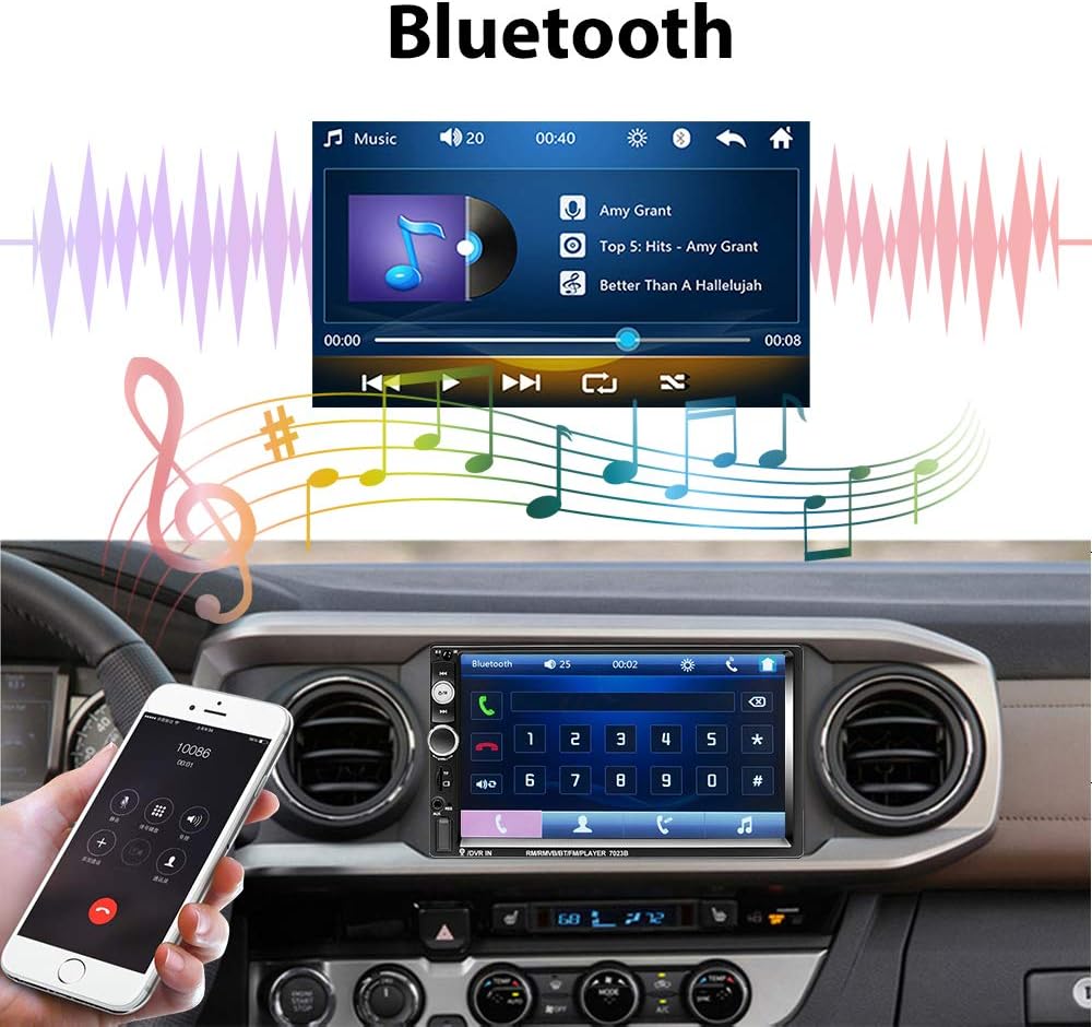 7” Touch Screen Double Din Car Stereo Radio with Bluetooth P6952
