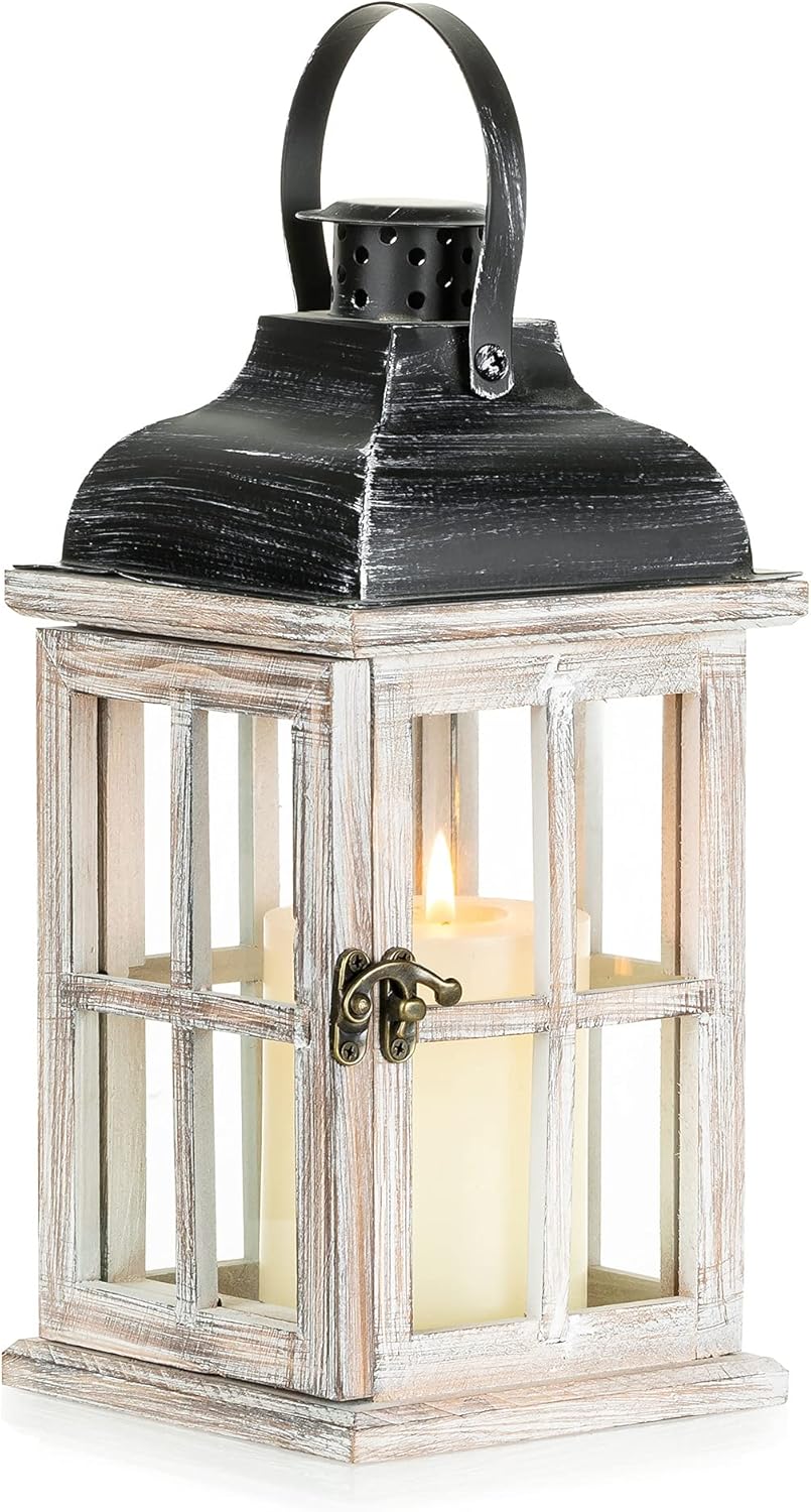 Rustic Wooden Candle Lantern J287008