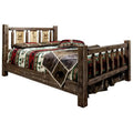 Queen Size Bed with Laser Engraved Elk Design Z4137