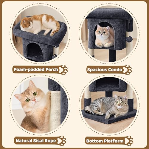 23.5in Dark Gray Cat Tree Tower T282991