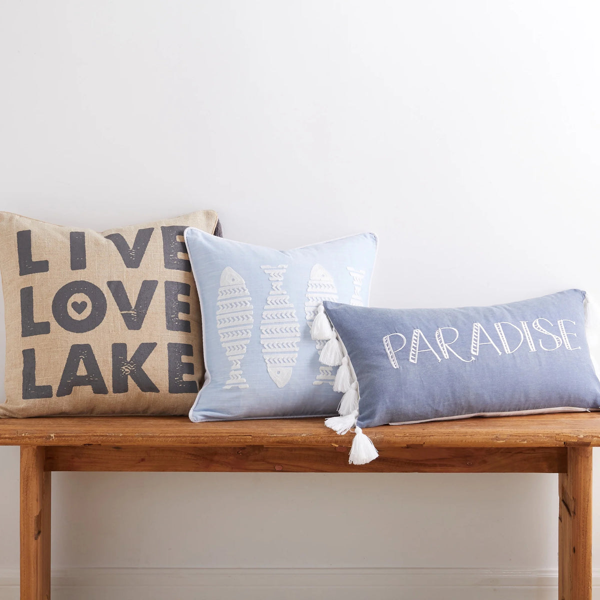 Decorative Pillow 20 x 20in Natural and Blue Y562