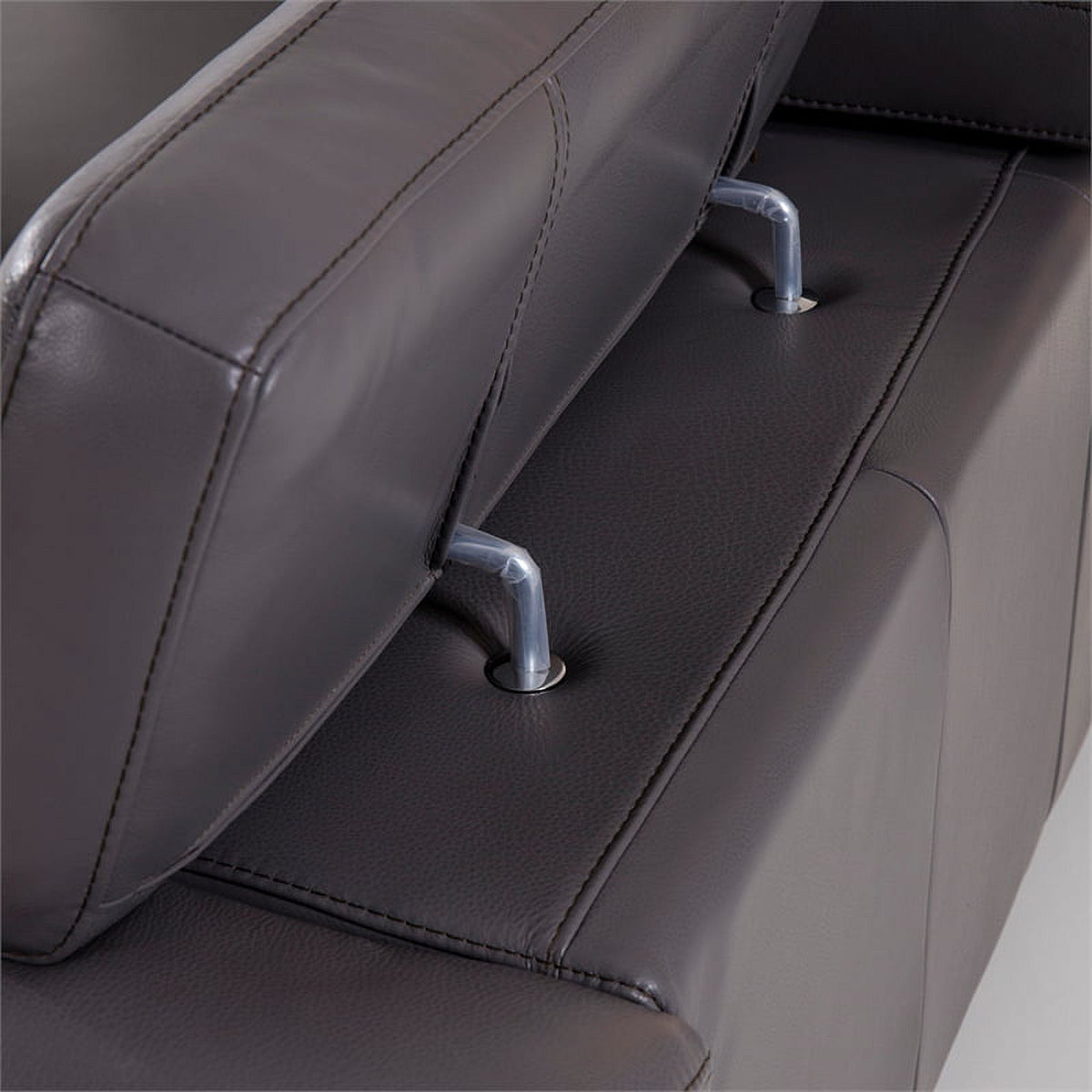 Dark Gray Italian Leather Chair T721794