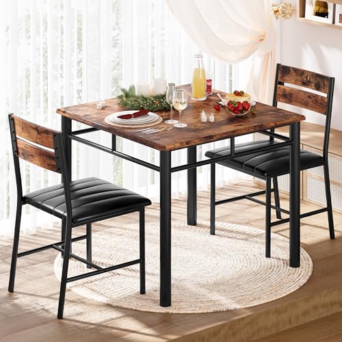 Rustic Brown Dining Table Set for 2 A95564