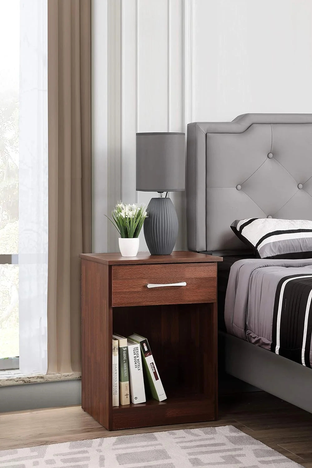 1 Drawer Cherry Nightstand T694603