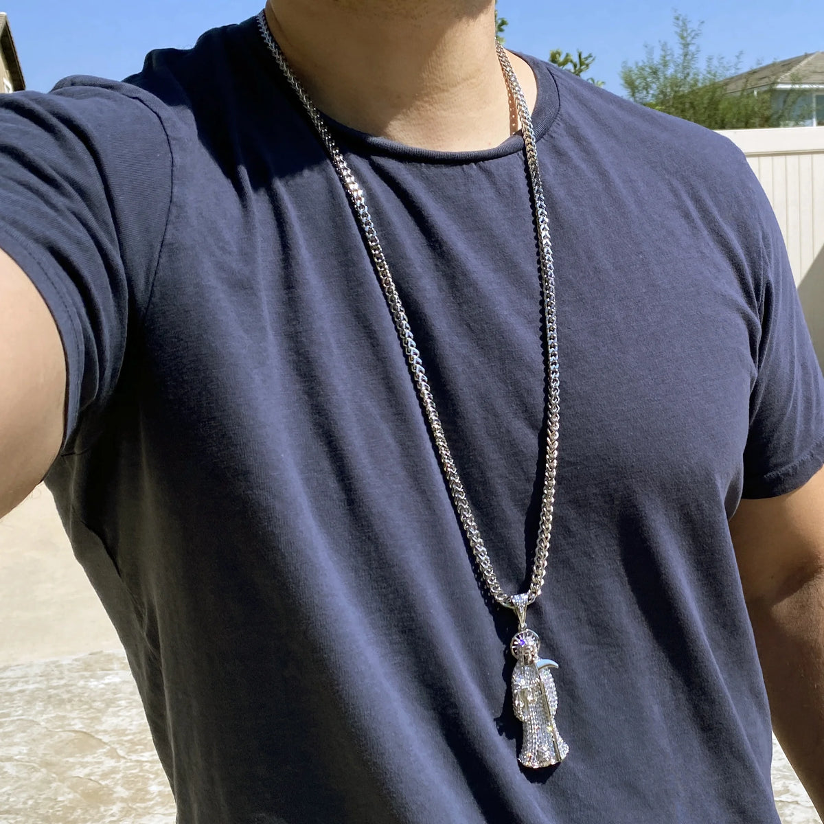 Stainless Steel Franco Chain Necklace 36" Y695929