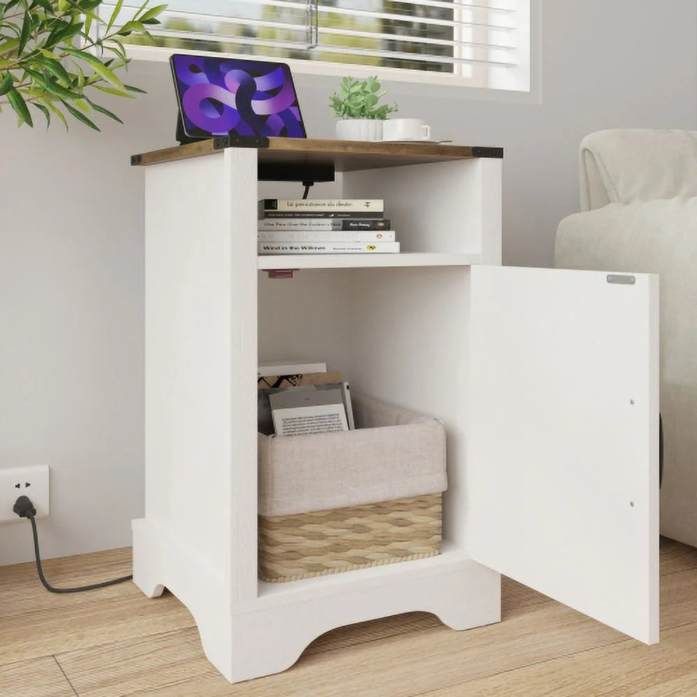 White & Oak Farmhouse Nightstand V307