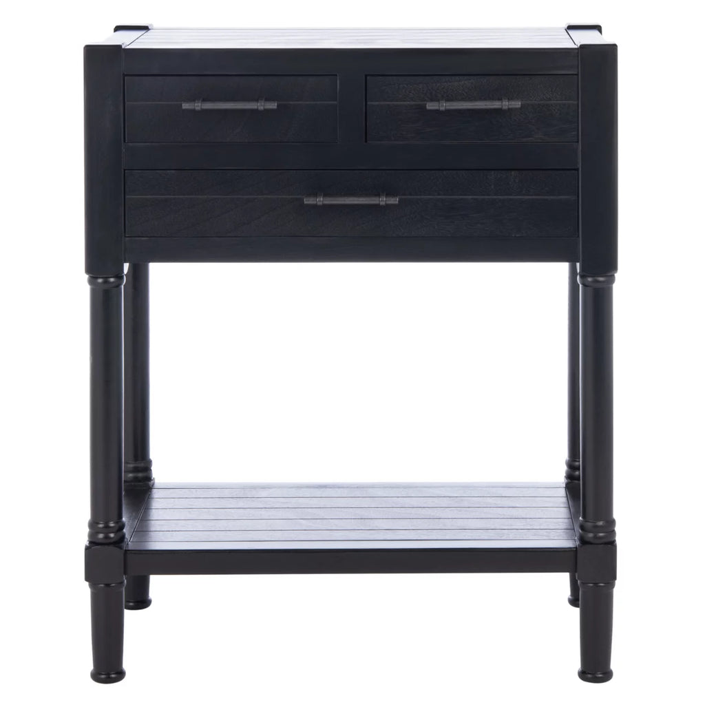 Black 3 Drawer Console Table U65775