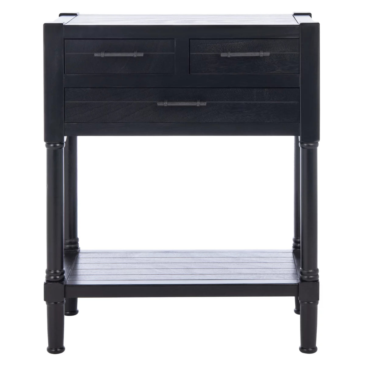 Black 3 Drawer Console Table U65775