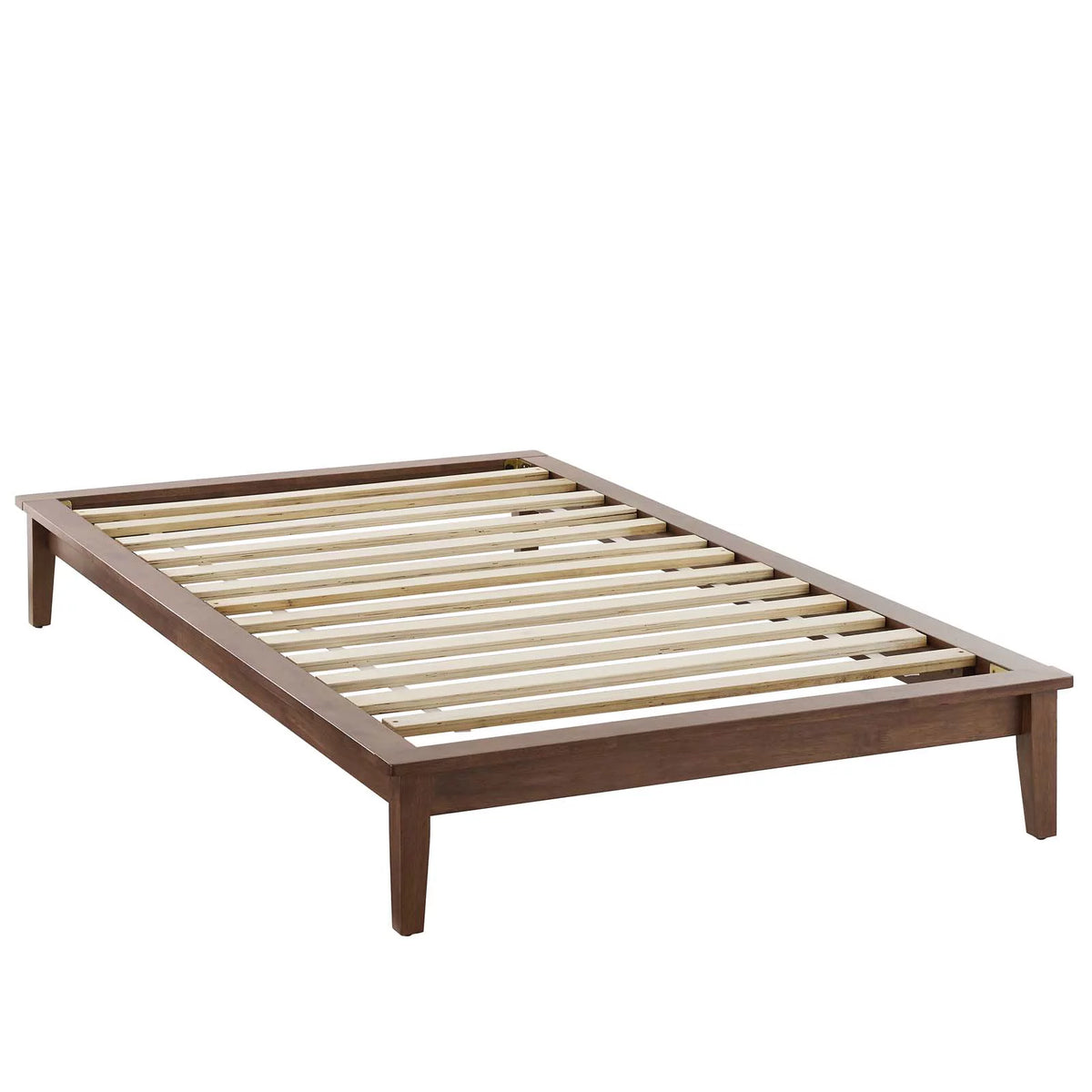 Brown Natural Wood Twin Size Platform Bed Frame U84801
